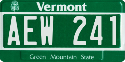 VT license plate AEW241