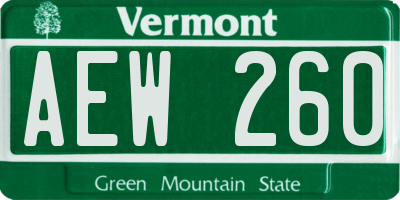 VT license plate AEW260