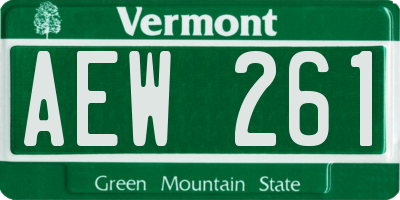 VT license plate AEW261