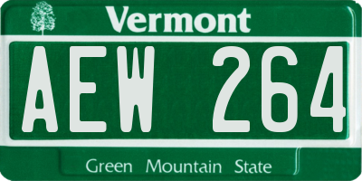 VT license plate AEW264