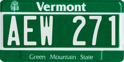 VT license plate AEW271