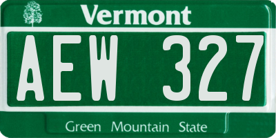 VT license plate AEW327