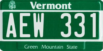 VT license plate AEW331