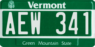 VT license plate AEW341