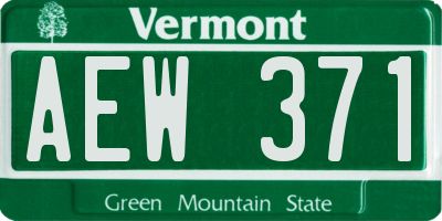 VT license plate AEW371