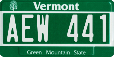 VT license plate AEW441