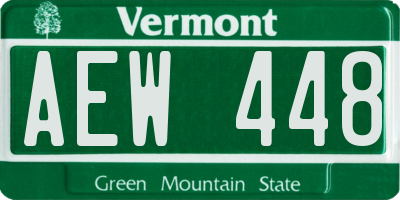 VT license plate AEW448