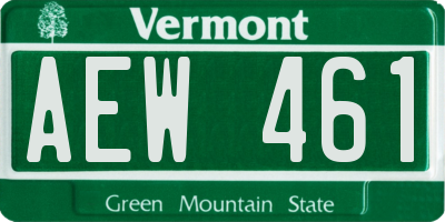 VT license plate AEW461