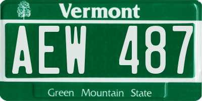 VT license plate AEW487