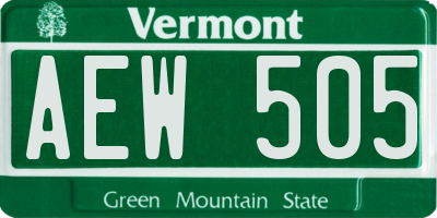 VT license plate AEW505