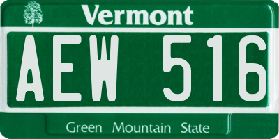VT license plate AEW516