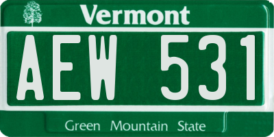 VT license plate AEW531