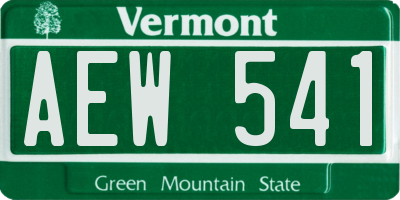 VT license plate AEW541