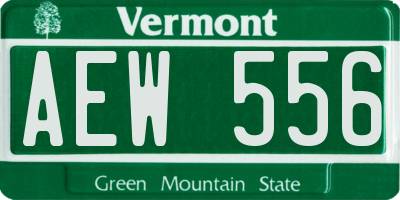 VT license plate AEW556