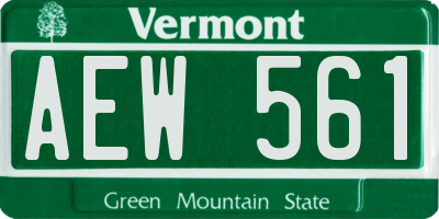 VT license plate AEW561