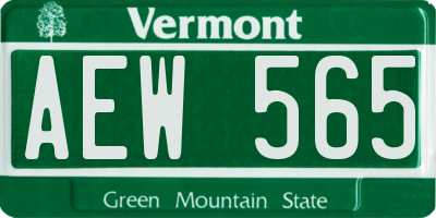 VT license plate AEW565