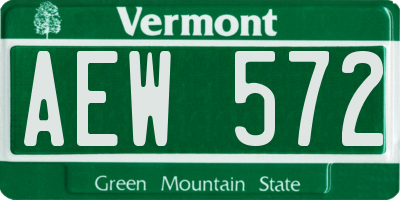 VT license plate AEW572
