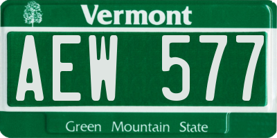VT license plate AEW577