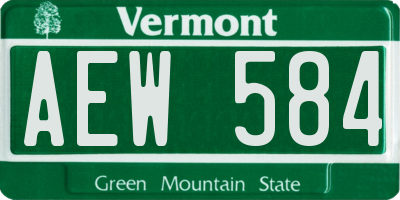 VT license plate AEW584