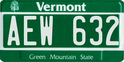 VT license plate AEW632
