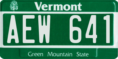 VT license plate AEW641