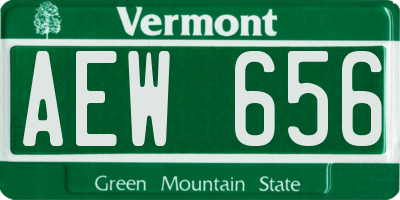 VT license plate AEW656