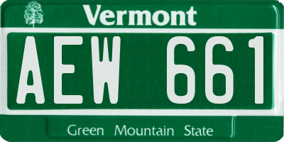 VT license plate AEW661