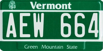 VT license plate AEW664