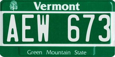 VT license plate AEW673