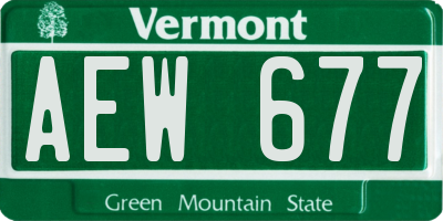 VT license plate AEW677