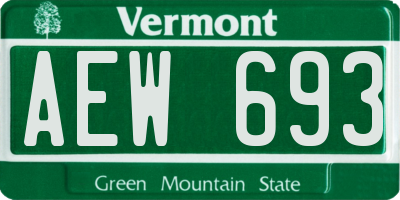 VT license plate AEW693