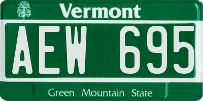 VT license plate AEW695