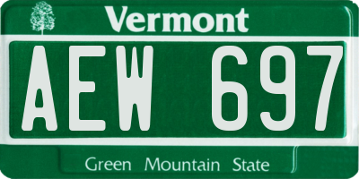 VT license plate AEW697