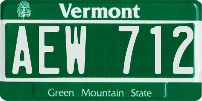 VT license plate AEW712