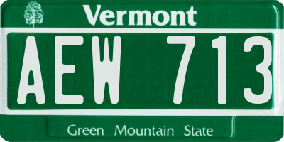 VT license plate AEW713