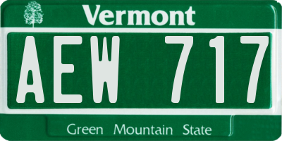 VT license plate AEW717