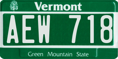 VT license plate AEW718