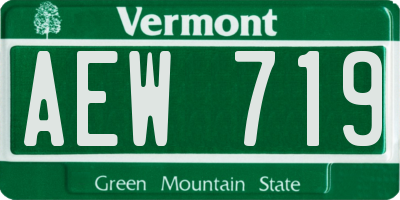 VT license plate AEW719