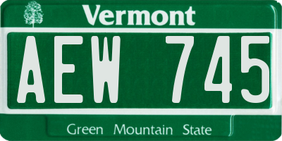 VT license plate AEW745