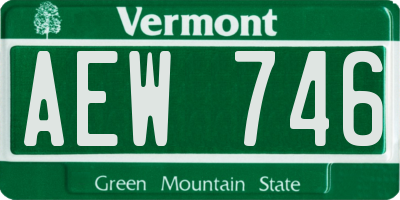 VT license plate AEW746