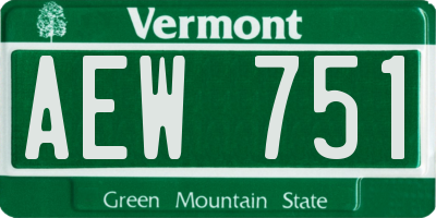 VT license plate AEW751
