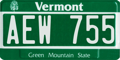 VT license plate AEW755
