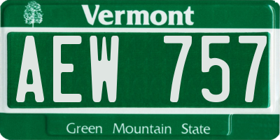 VT license plate AEW757