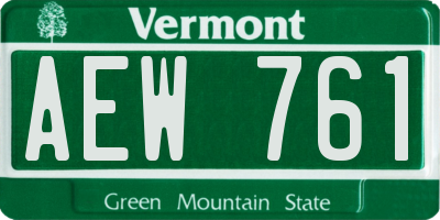 VT license plate AEW761