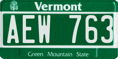 VT license plate AEW763