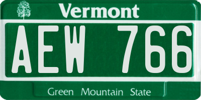 VT license plate AEW766