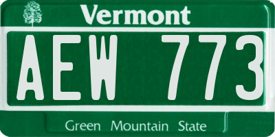 VT license plate AEW773