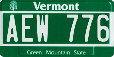 VT license plate AEW776