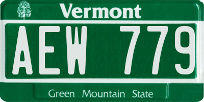 VT license plate AEW779
