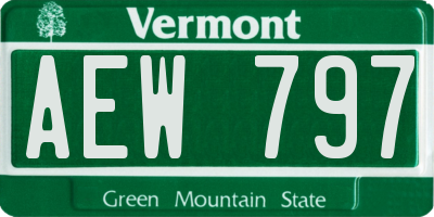 VT license plate AEW797